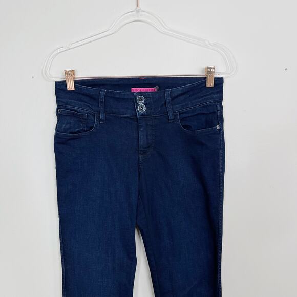 Alice + Olivia Dark Wash Skinny Jeans with Zip Ankle Size 6 Cotton Stretch - Picture 3 of 11